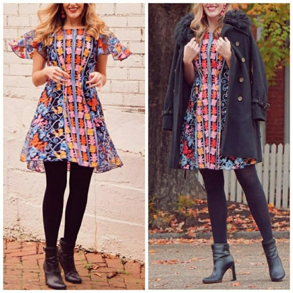 NWT ANTHROPOLOGIE Eva Ferrah Embroidered Dress - Picture 5 of 8